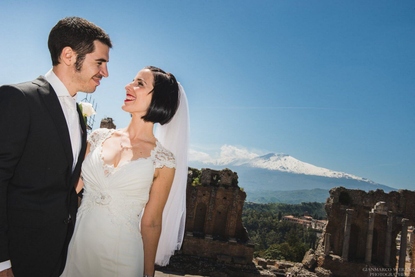 Wedding photography location - Greek Theatre and Mount Etna view Taormina