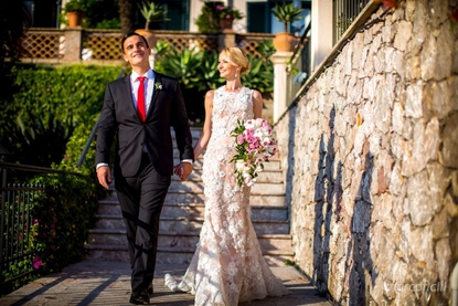Bride and Groom enjoying their location photography in Taormina
